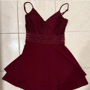 Burgundy homecoming dress